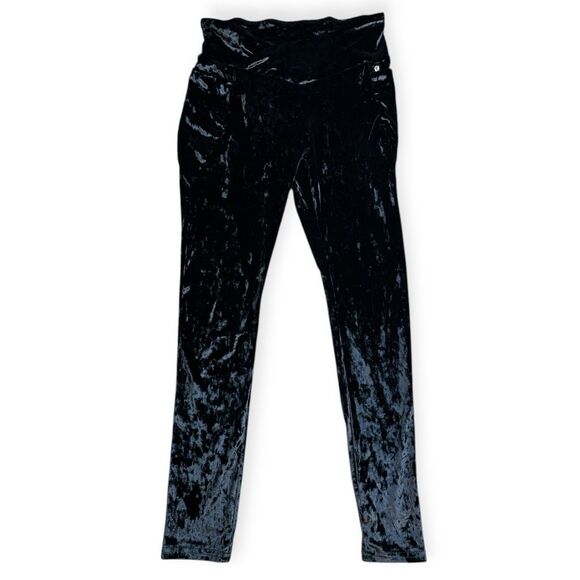 FABLETICS Women’s Black Crushed Velour Velvet Crossover V Legging Size Large - Picture 1 of 6